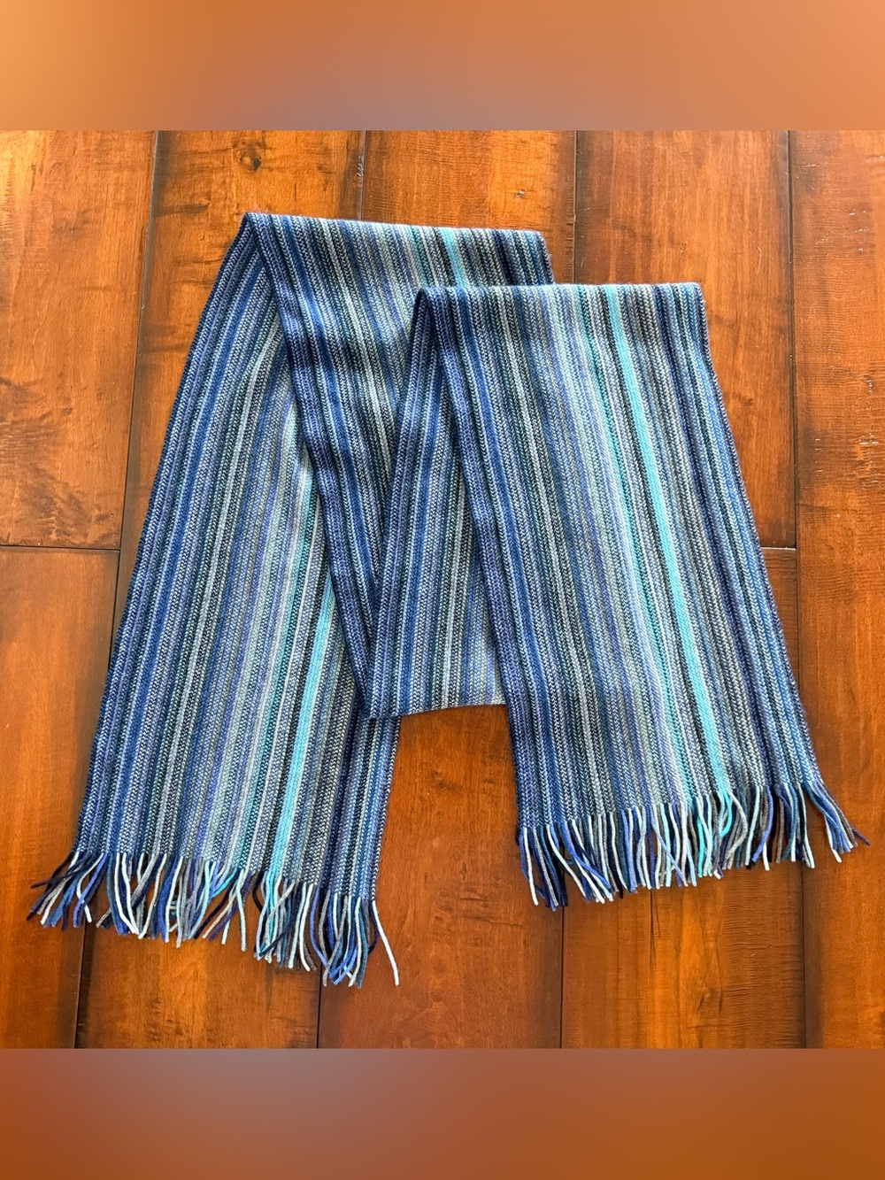 Coral Vannucci Cashmere Italian Blue Scarf